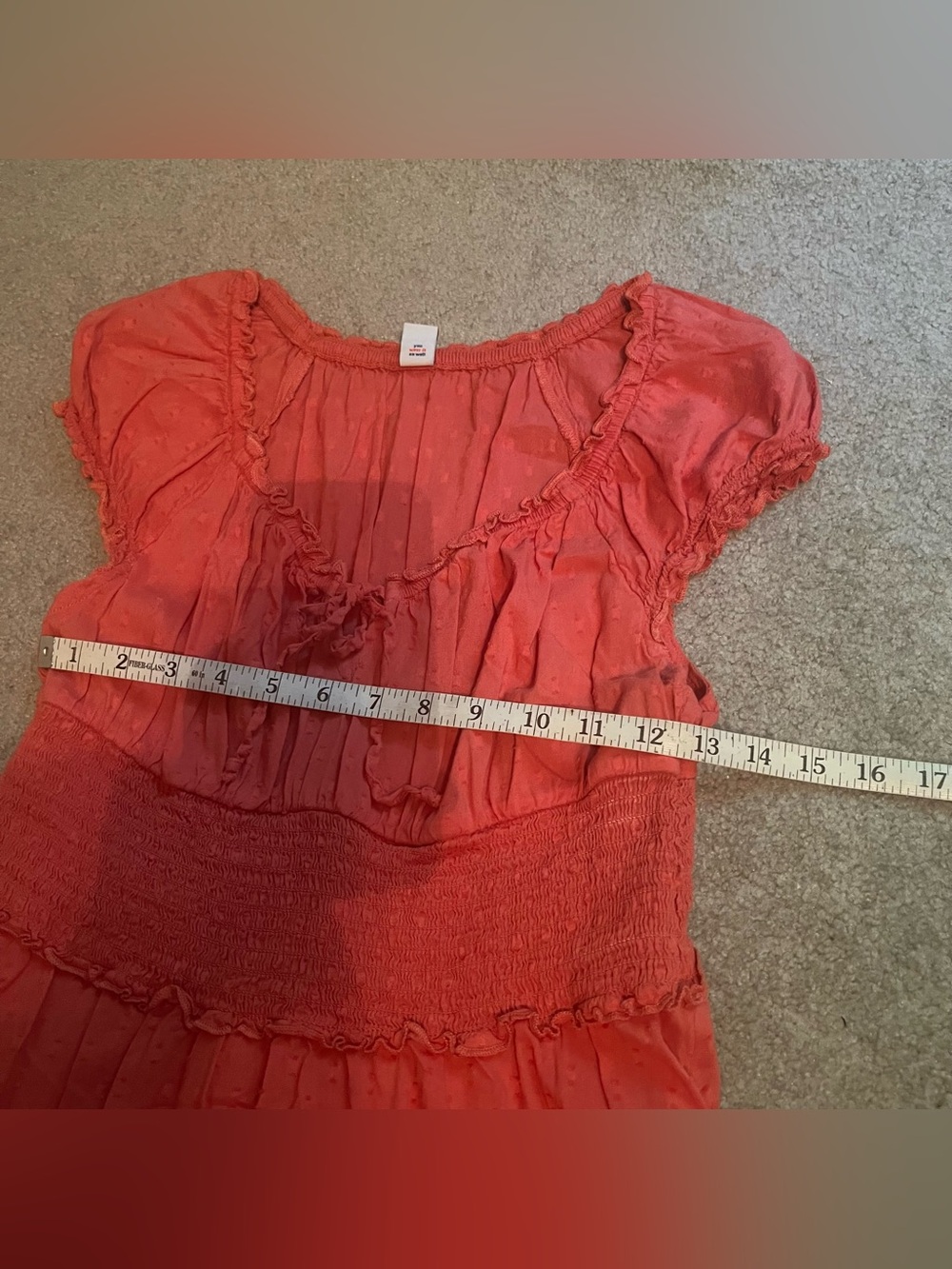 Old Navy Petite Coral Maxi Dress with Smocked Waist & Puff Sleeves - Picture 14 of 16